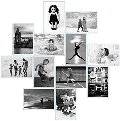 Magnetic Photo Pocket Frame, Holds 4 x 6 Inches Photo for Refrigerator, Picture Frames with Double-Sided Adhesive for Wall, Kitchen, Locker, or File Cabinet