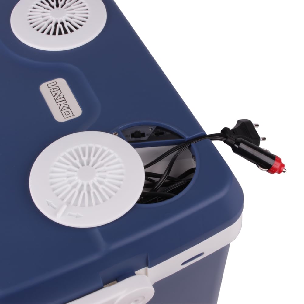 Lodówka kempingowa, 32 l, 12 V, 230 V, termoelektryczna lodówka podróżna (niebieska)