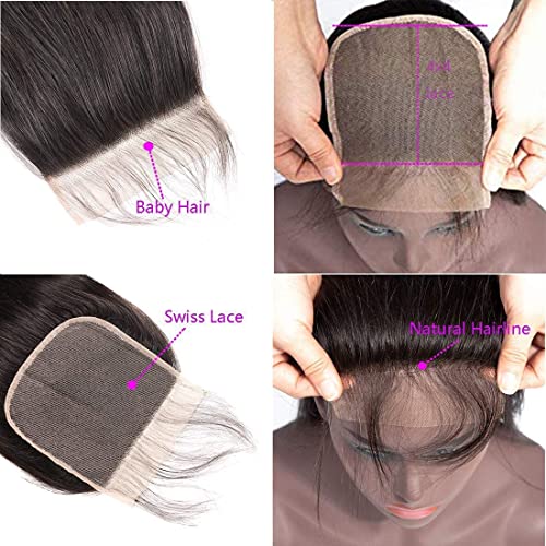 Closure Human Hair Brazilian Closure 4x4 HD Transparent Lace Closure Human Hair for Black Women Body Wave Remy Hair Lace Closure Virgin Hair 8 inch - Image 4