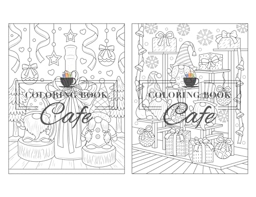 Independently Published Cafe, Coloring Book Christmas Gnomes Coloring Book For Adults: Whimsical Gnomes Designs With Cute Animals thumb #6