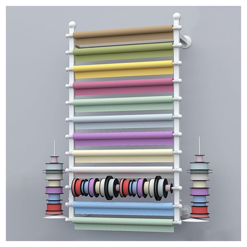 Présentoir pour papier de soie mural blanc au design épuré pour foulards soyeux