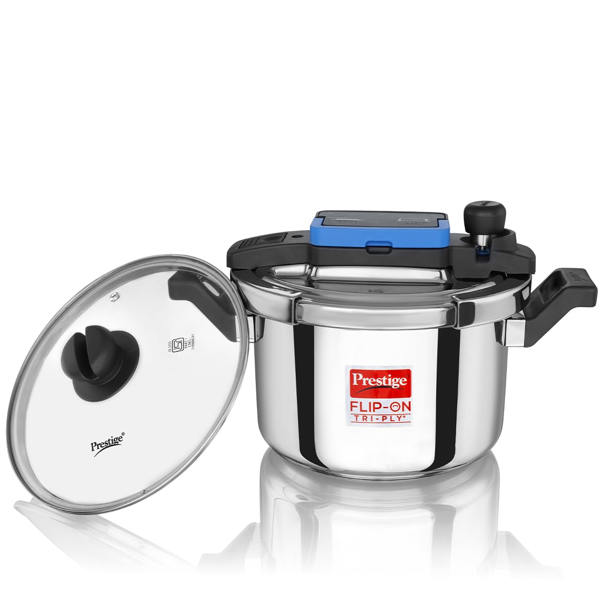 Prestige Stainless Steel Svachh Flip-On Cooker 5.0 LTR | Induction Compatible Pressure Cooker | MPF20157