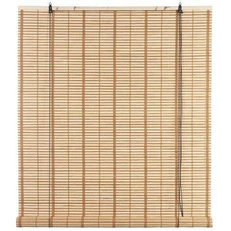 La zappa Tapparella in bambù "Africa" arrotolamento a carrucola con supporto in legno da esterno (100 x h 160 cm, Marrone Chiaro)