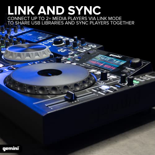Gemini Sound SDJ-4000 Standalone / MIDI Contrôleur DJ Equipment Console de Console avec 2 Ponts, mélangeur Audio à 4 Canaux, Roues de Joges Capacitives Tactiles et Écran HD de 7 pouces - Image 8