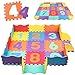 Swonuk 25 pièces Puzzle Tapis Dalle Mousse Bébé Non Toxiques Tapis de Sol épais Tapis de Jeu de clôture Enfant 120 * 120 cm