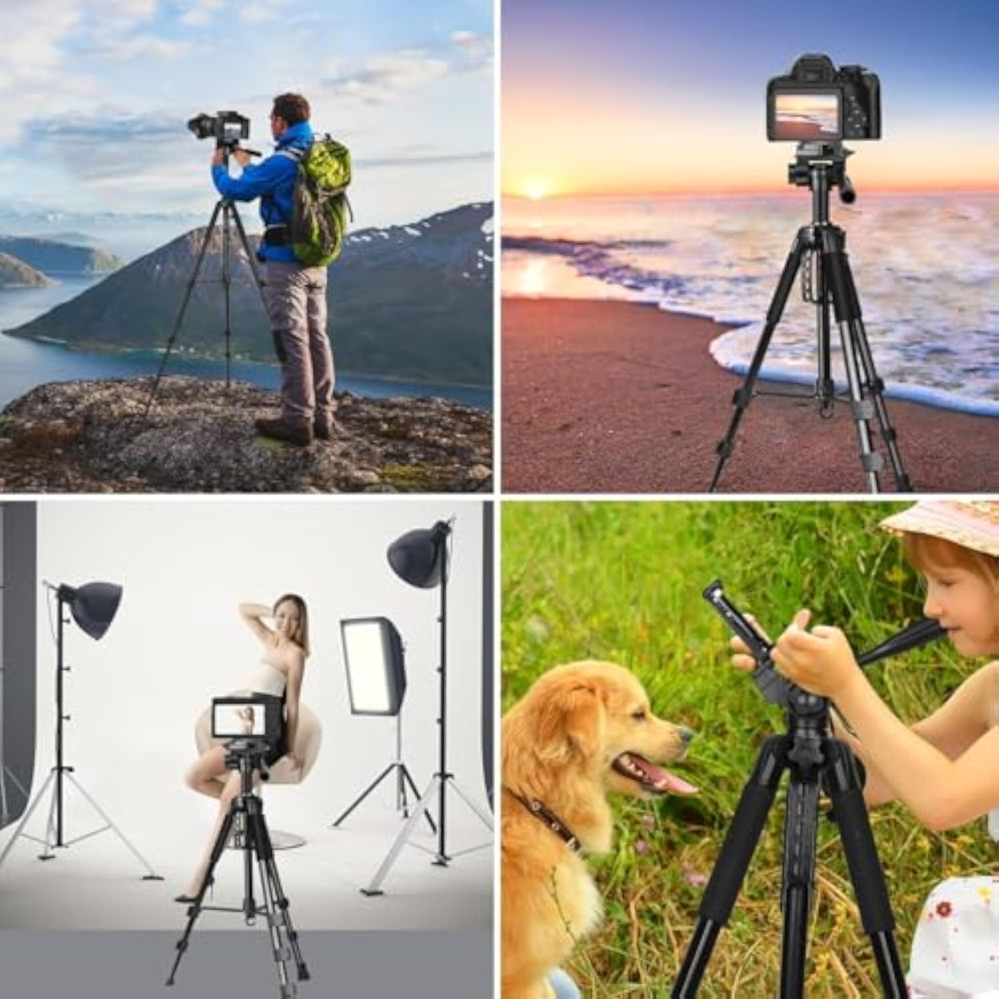 76 Professional Aluminium Camera Tripod with Travel Bag