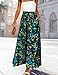 YESNO Women Wide Leg Pants High Waisted Floral Boho Palazzo Culottes Casual Flowy Tie Knot Trousers with Pockets M PPS CR438