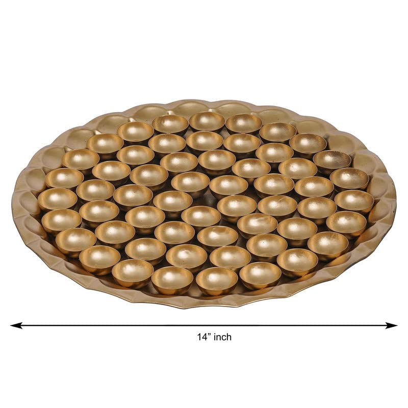 Sanvastar 56 Bhog Thali for offering Sweets to Diety thali for Pooja thali (15.5 Inch) - Image 3 thumbnail