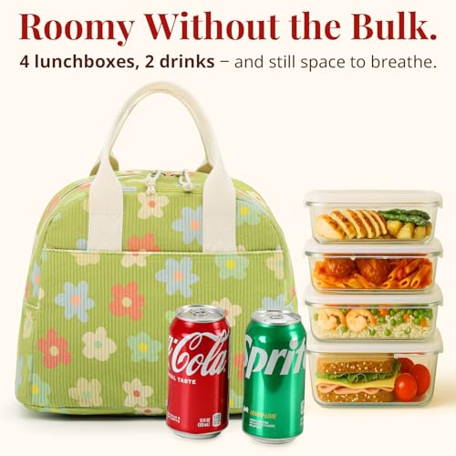 Image of LOVELYWIND Lunch Box for Women Cute Lunch Bags for Women Lunch Tote Bags Reusable Insulated Lunch Box Large Capacity Reusable Insulated Cooler for Work or Travel Gifts or Beach