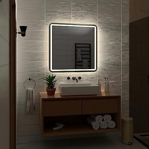 Alasta Madrid Round Bathroom Mirror with LED Cover