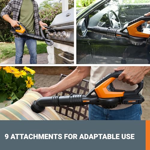 WORX Cordless Leaf Blower, Electric Blowers for Lawn Care with 120 MPH & 3.5 LBS, Long Nozzle Design for Narrow Spaces with Cleaning Attachments, Battery & Charger Included, WG545.1 by WORX - Image 2