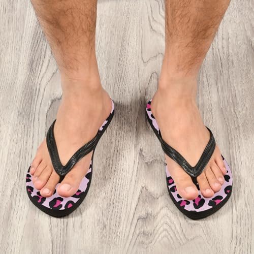 Leopard Black Pink Flip Flop Beach Summer Casual Sandal for Women & Men Shower Shoes 208618194