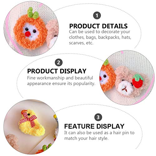 VALICLUD 6 broches de páscoa, desenho animado, animal, pelúcia, pintinho, broches, corsage, grampos