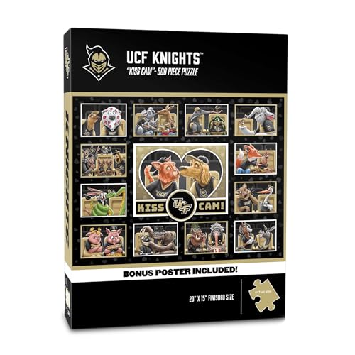 Image of YouTheFan NCAA Central Florida Knights inchKiss Cam inch 500 Puzzle | 500 Pieces, 15 inch X 20 inch Size, Original Artwork, Humorous Illustrations, Officially Licensed, Fun Fan Gift