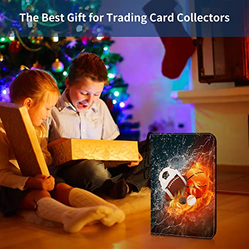 Hesplus Sports Card Binder 4 Pocket Trading Card Binder 400 Pockets Double Sided Pockets Baseball Card Binder For Football Baseball Basketball Hockey Card And Other Tcg Collection Storage Album #TOP6