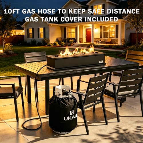 ONLYFIRE OUTDOOR LIVING 28" Propane Gas Fire Pit with 10FT Hose, Covers & Glass Beads, Portable Smokeless Tabletop Fireplace for Patio Backyard Camping RV Tailgating, Gift Choice, 40000BTU, FP063 by ONLYFIRE OUTDOOR LIVING - Used condition - Image 6