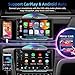 Double Din car Stereo with CD/DVD Player- CarPlay & Android Auto, Car Audio with Bluetooth, 7 Inch HD Touchscreen, Rear Camera, USB/TF/AUX, AM/FM, Subwoofer Radio Receiver