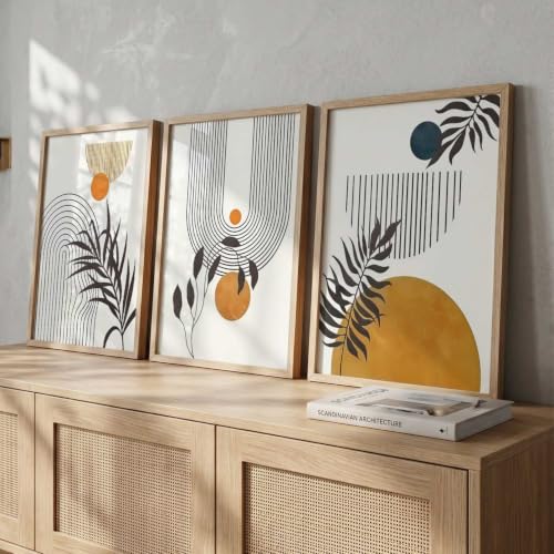 Image of kotart Painting Boho Wall Art Home Decoration Paintings With Frame For Living Room Bed Room Hotel Wall Decor Digital Reprint Set of 3 (10X13 inch)