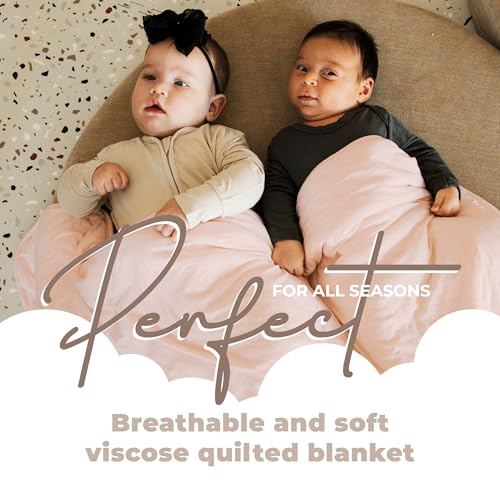 Image of Soft Baby Quilted Blanket - Lightweight and Breathable, Ideal for Newborns and Toddlers. (Rosy, 30 inch x 40 inch)