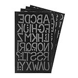 Magfok Iron on Letter Transfers Flocked Uppercase and Lowercase 1.4 Inch, 4 Sheet (Black)