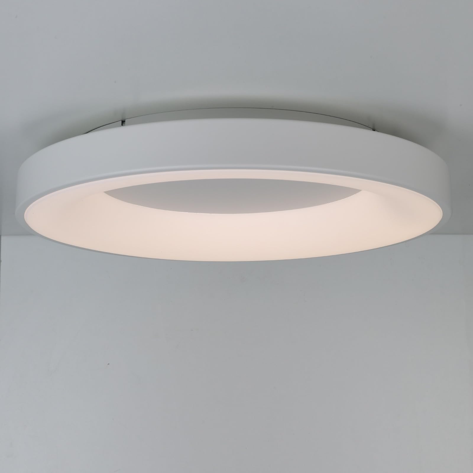 Alpinaluz Plafón LED Techo Ø50 cm 40W 5000lm en Acero Blanco Mate – Selector de Color CCT 3000K/4000K/6000K – Luz Blanca Regulable – Diseño Moderno para Salón, Dormitorio, Cocina