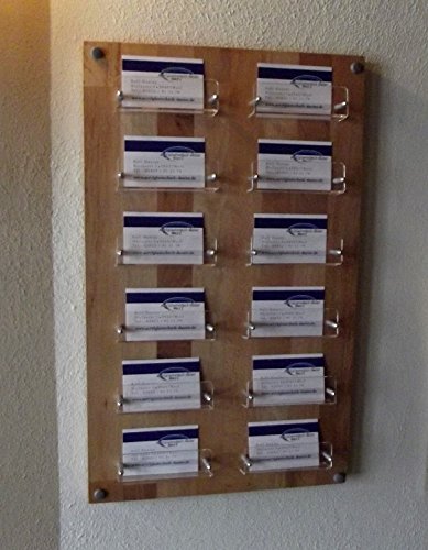 Visitenkarten Wandhalter aus Acrylglas und Holz BUCHE 12 Fächer Visitenkarten Wandhalter aus Acrylglas und Holz BUCHE 12 Fächer