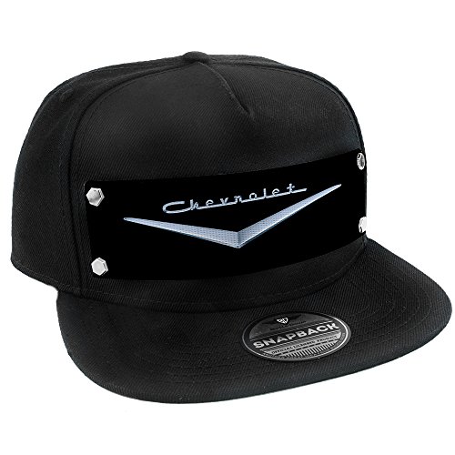 Image of Buckle-Down Snapback Hat - 1955-57 Chevrolet V Emblem Black /Silver Hat