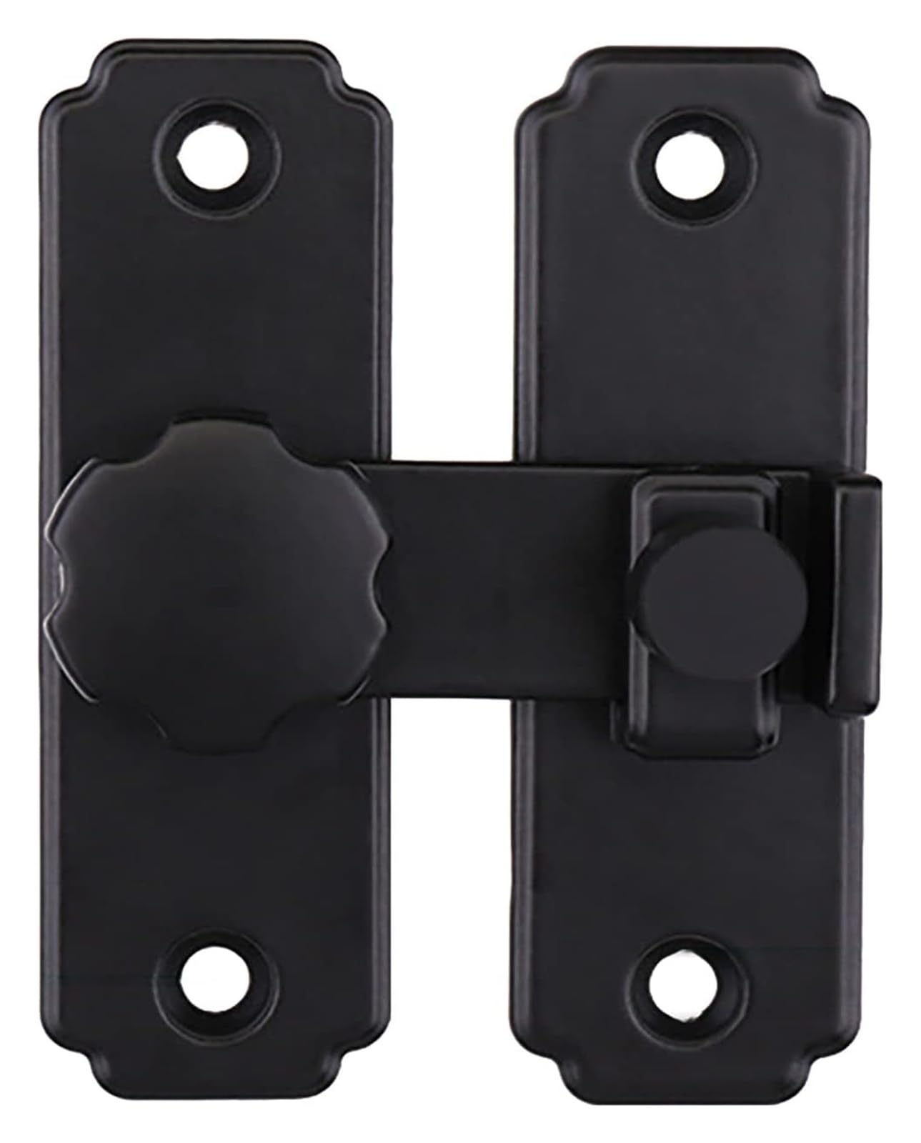 Door Latch， Pack of 2 Multicolor Slide Bolt Door Latch for Windows Cabinet Multiple Sizes with Hardware(Svart,180 Degrees)