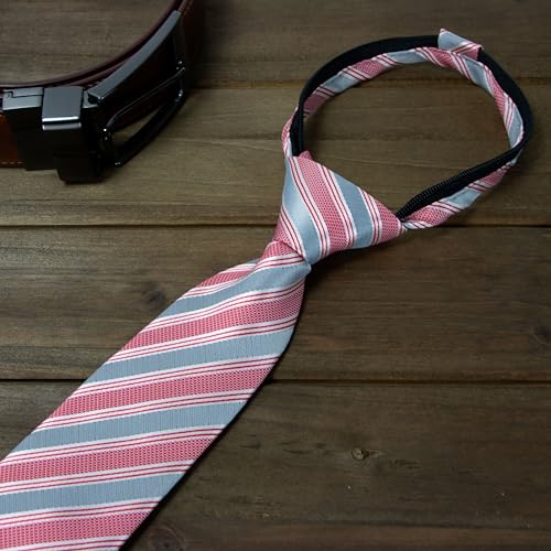 Spring Notion 4-Piece Boy's Woven Pre-tied Zipper Tie Necktie4