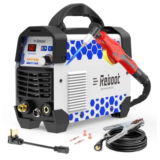 Reboot 60A Plasma Cutter Dual Voltage 120V/240V, 1/2" Clean Cut IGBT Inverter, Portable Metal Cutting Machine with Torch & Tips - RBC6000D 2025 Upgraded (Pre-Installed Air Regulator)