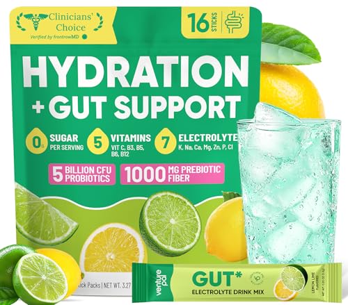 Image of Venture Pal Sugar Free Hydration Packets + Gut Health Electrolytes Powder | Liquid Daily IV with 7 Electrolytes, 5 Vitamins, Probiotics & Fiber for Dehydration Relief and Gut Health Support