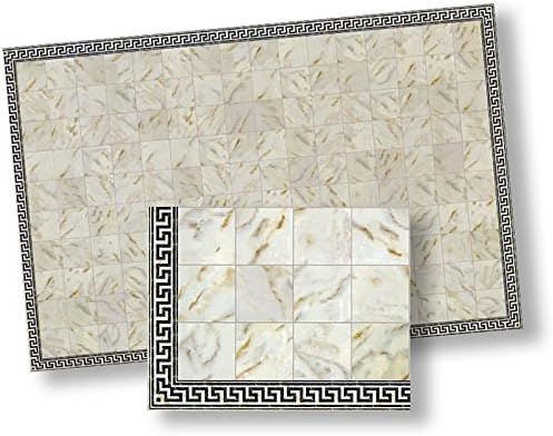 Dollhouse Miniature White Faux Marble Floor Tile