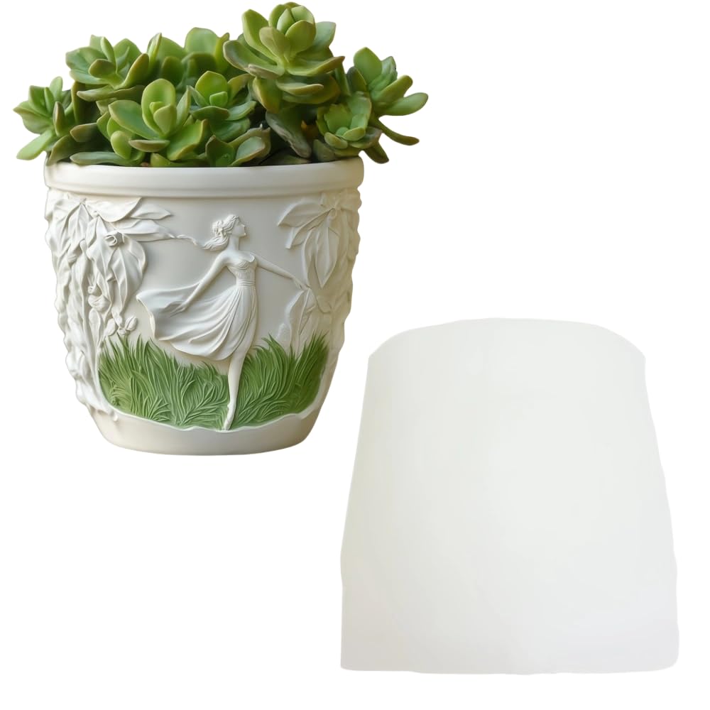 Ballet Girl Flower Pot Pen Holder Silicone Mold DIY Dance Girl Resin Gypsum Clay Concrete Craft Mold Furniture Decoration Holiday Gift