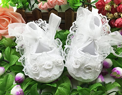 Slowera Baby Girls Soft Soled Princess Shoes (4.14 Inch (0-6 Months), White(1 Pairs)) #TOP2