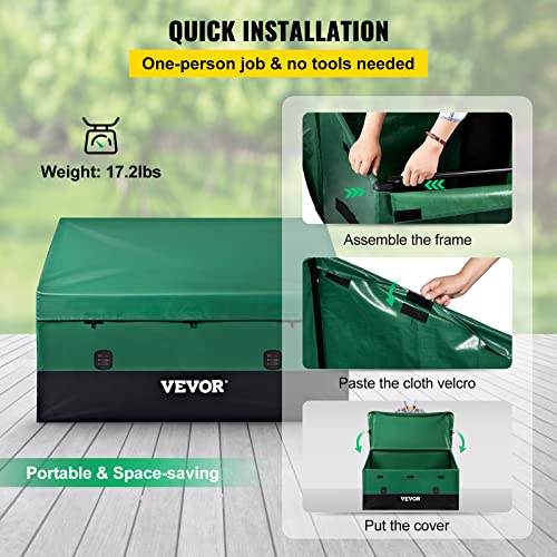 Vevor OUTDOOR STORAGE BOX 230 GALLON Outdoor Storage Box, 230 Gallon Waterproof Pe Tarpaulin Deck Box W/Galvanized Frame thumb #5