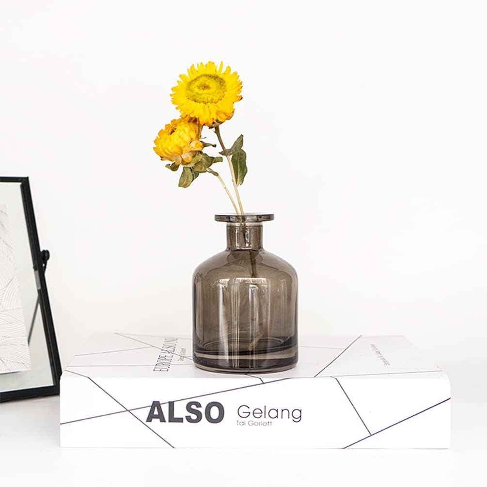 150ml 5oz Amber Glass Diffuser Bottles Aromatherapy Jar Decorative Bottles Vases Essential Oil Perfume Bottle Container for Home Office Wedding Decoration DIY Crafts