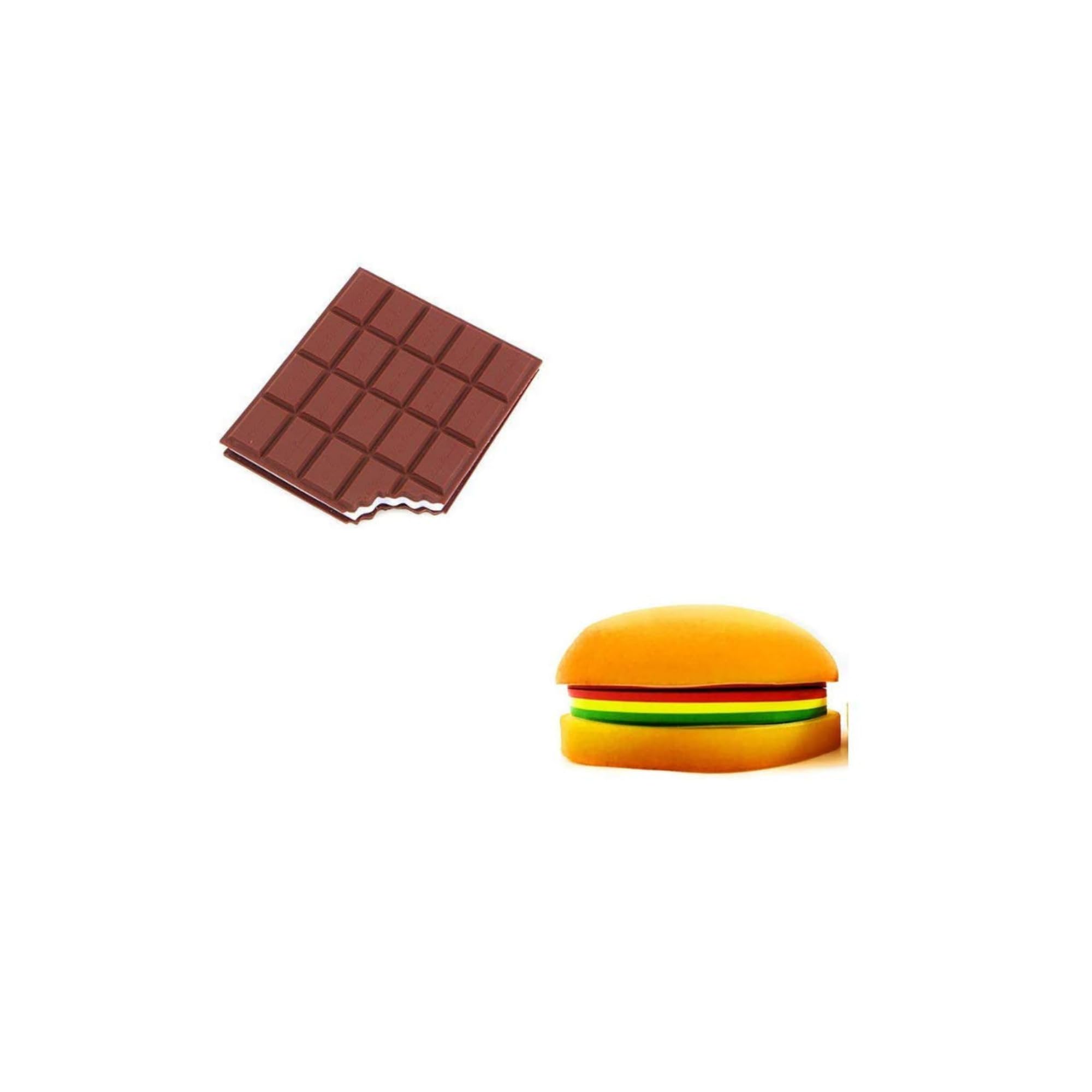 PANCIKAA Combo Chocolate Diary & Burger Diary Shape Memo Pads for Writing Memos, Notes & Sticky Notes
