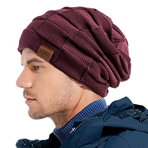 Image of REDESS Beanie Hat for Men and Women Winter Warm Hats Knit Slouchy Thick Skull Cap Acrylic Wool