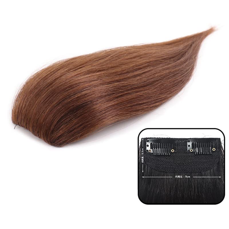 Miniatura 4 de Extensión de cabello sintético sin costuras con clip para cabello fino para mujeres, 7.9 in, marrón claro