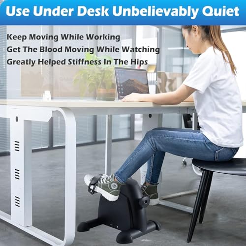 Image of TABEKE Under Desk Bike Pedal Exerciser - Mini Exercise Bike for Arm /Leg Exercise, Pedal Exerciser for Seniors with LCD Display 26714