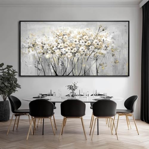 Image of VAYIMDH Green Wall Art Flowers Wall Decor Floral Paintings Extra Large Artwork Arts Nature Pictures for Home Office 36 inchx70 inch