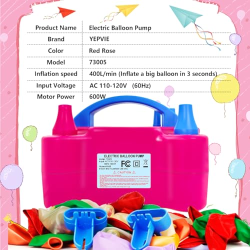 Electric Balloon Pump, Portable 2 Modes Balloon Blower Machine with 14 Balloon Arch Kits, Air Pump for Balloon, Balloon Inflator for Party Decoration - Image 6