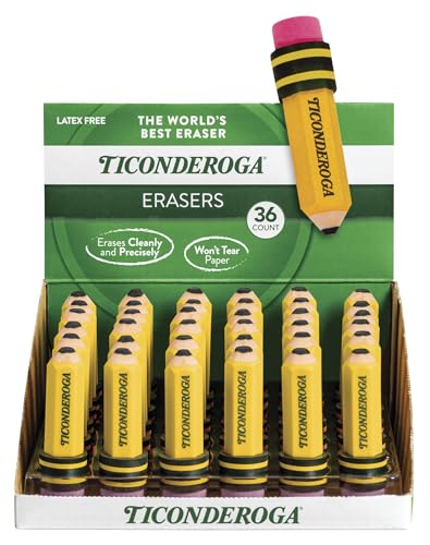 Image of TICONDEROGA Erasers, Pencil Shaped, Yellow (38936) (Pack of 432)