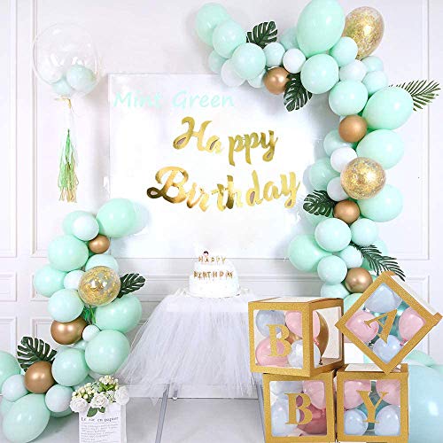 Zorpia 10 Inch Party Pastel Balloons 100Pcs Macaron Latex Balloons Candy Mint Green Color For Birthday Wedding Engagement Anniversary Arch Party Decoration -Pastel Mint Green #TOP6