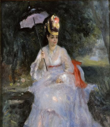 Cuadro Donna con ombrellone Renoir soluciona paredes vacías lienzo 60x90cm