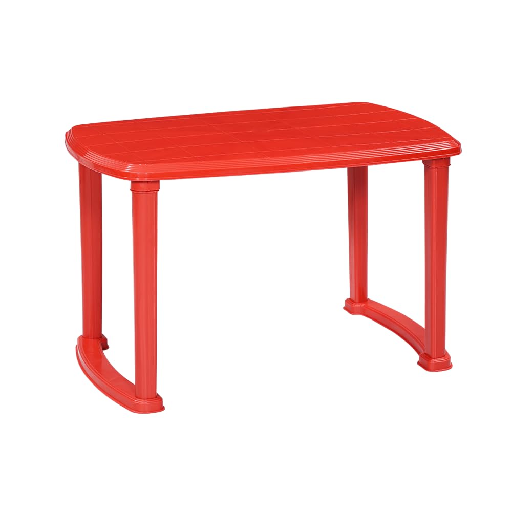 Furniture 4 Seater Monarch Plastic Dining Table for Home, Garden & Cafeteria (Finish Color -Red, DIY(Do-It-Yourself))-image-16