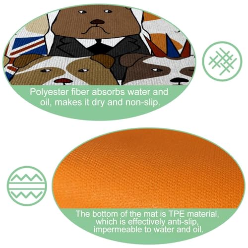 Tapete de cocina con estampado bulldog de alta definición y acabados resistentes 6