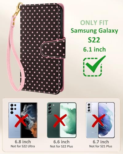 Toycamp for Samsung Galaxy S22 Wallet Case for Women,Polka Dots - image 2