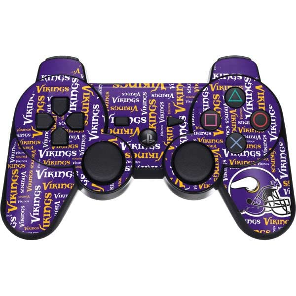 Skinit Decal Gaming Skin Compatible with PS3 Dual Shock Wireless Controller - Officially Licensed NFL Minnesota Vikings - Blast Design