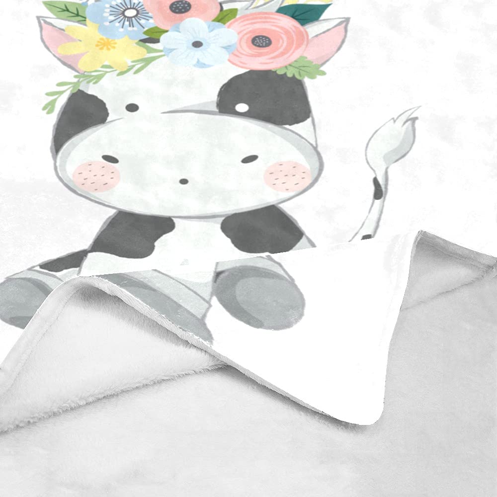 Personalized Baby Blanket - Custom Name Cow Print Blanket, Soft Minky Fleece, 30x40 Inches For Swaddle, Crib, Stroller - View #3